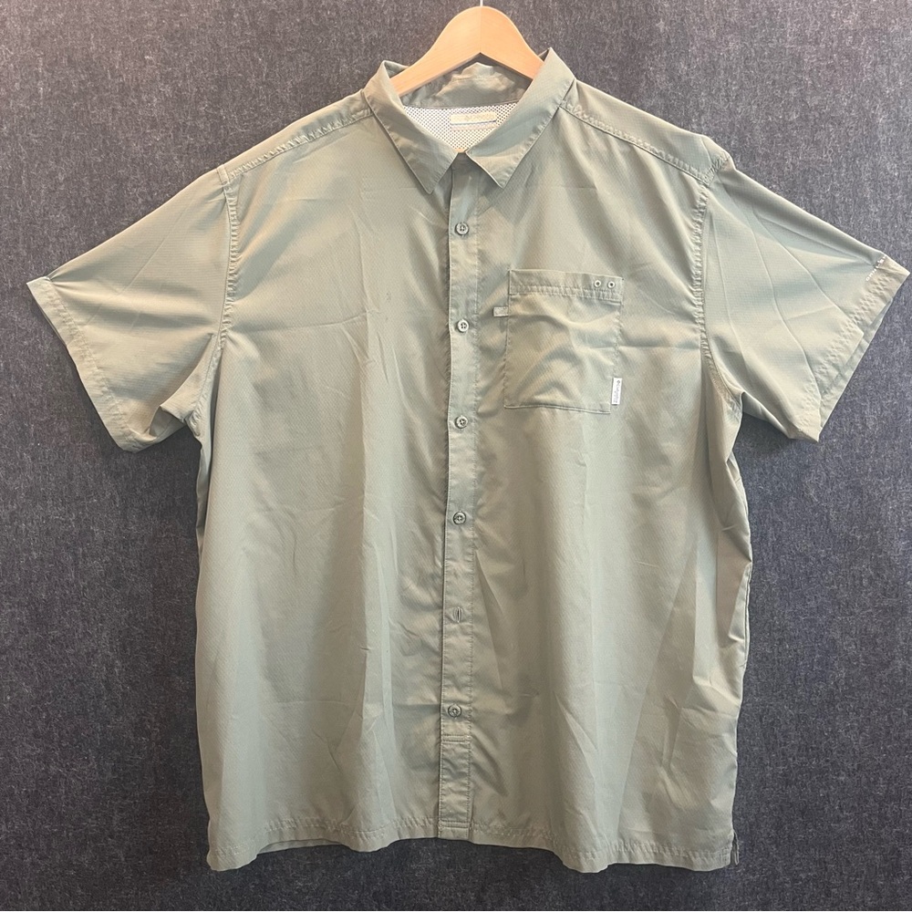 Columbia Men's Green PFG Performance Fishing Gear Short Sleeve Shirt Size XXL